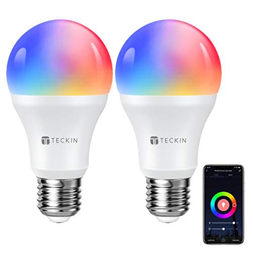 Smart WiFi Light Bulb with Soft White Light, TECKIN 16 Million RGB Color Changing LED Bulb That…