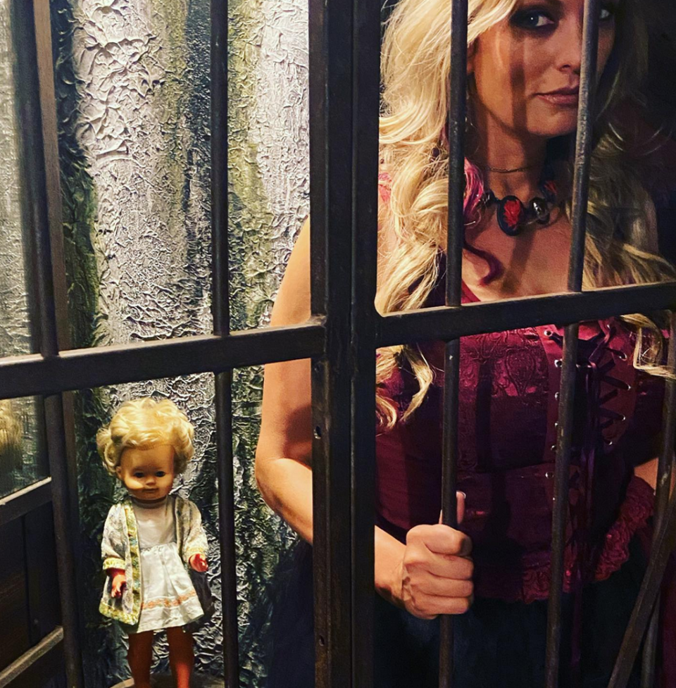Stormy Daniels and ‘Susan’, the haunted doll from her paranormal TV show Spooky Babes (Instagram/spookybabesusan)