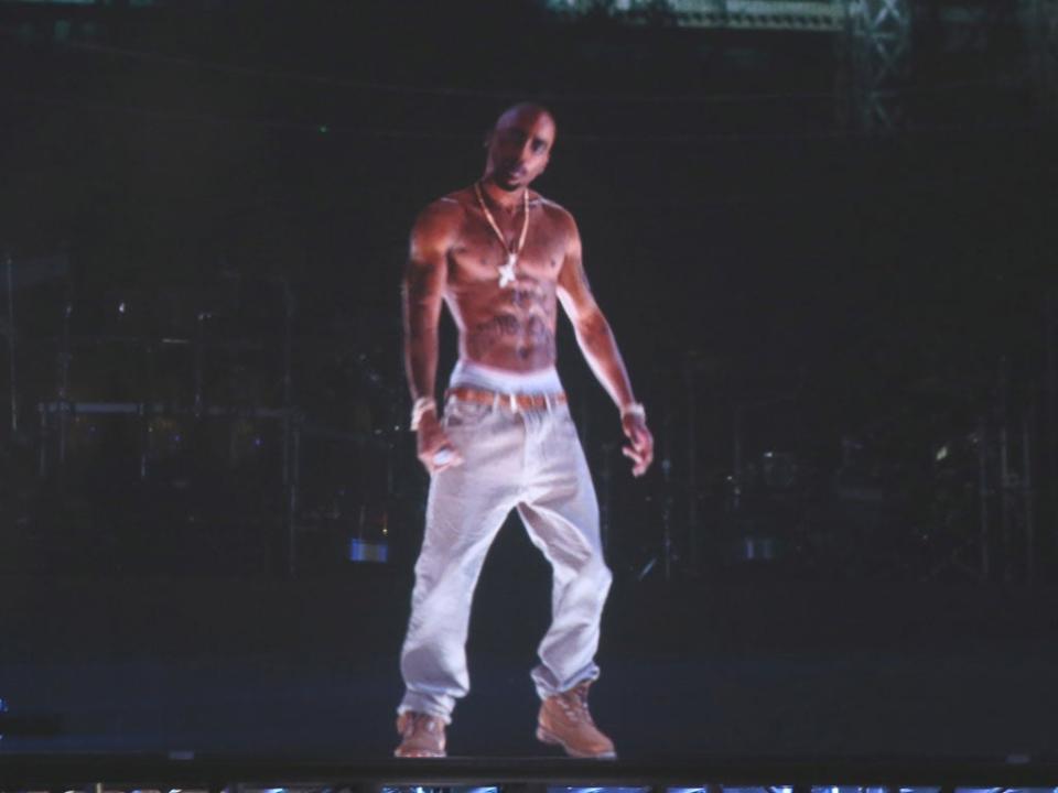 The late Tupac Shakur making a virtual appearance at Coachella 2012 (Getty Images)