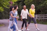 <p> Walking has so many benefits in general, for improving <a href="https://www.health.harvard.edu/mind-and-mood/more-evidence-that-exercise-can-boost-mood" rel="nofollow noopener" target="_blank" data-ylk="slk:mood," class="link ">mood,</a> <a href="https://www.mayoclinic.org/diseases-conditions/arthritis/in-depth/arthritis/art-20047971" rel="nofollow noopener" target="_blank" data-ylk="slk:reducing arthritis pain and stiffness" class="link ">reducing arthritis pain and stiffness</a>, and <a href="https://www.prevention.com/health/health-conditions/a20428370/how-to-lower-blood-pressure-naturally/" rel="nofollow noopener" target="_blank" data-ylk="slk:lowering your blood pressure." class="link ">lowering your blood pressure. </a>The best reason to walk may be to have uninterrupted time to connect with your friends, who may be dealing with many of the same menopause challenges as you. Plus, adding the social aspect to your walk makes you more likely to stick with it, says Dr. Malone. "We are less likely to disappoint our girlfriends than we are to disappoint ourselves," she says. "When you make dates with your friends, it becomes an enjoyable habit." </p>