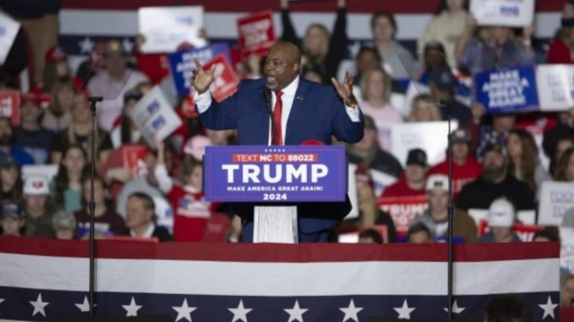 North Carolina Lt. Gov. Mark Robinson speaks at a March 2 rally for former President Donald Trump in Greensboro, North Carolina. (Photo: Scott Muthersbaugh for The Washington Post via Getty Images)