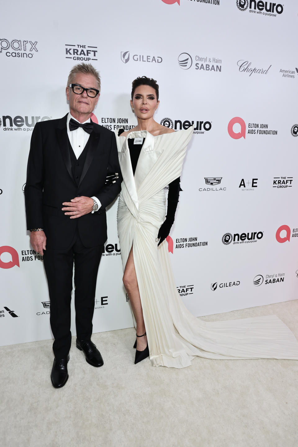 Harry Hamlin and Lisa Rinna attend the Elton John AIDS Foundation’s 31st Annual Academy Awards Viewing Party on March 12, in West Hollywood, Calif. - Credit: Getty Images for Elton John AIDS