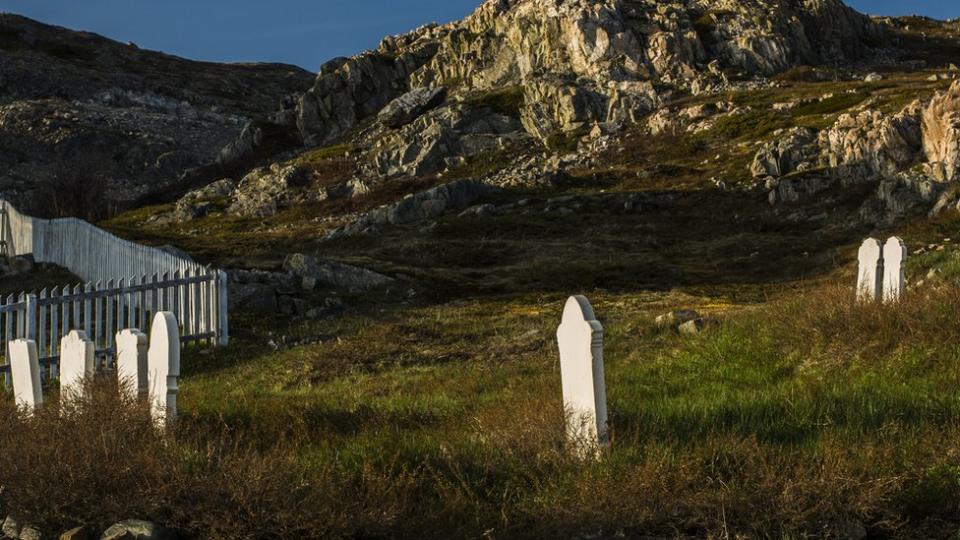 Cementerio en la isla de Fogo, Terranova, Canada