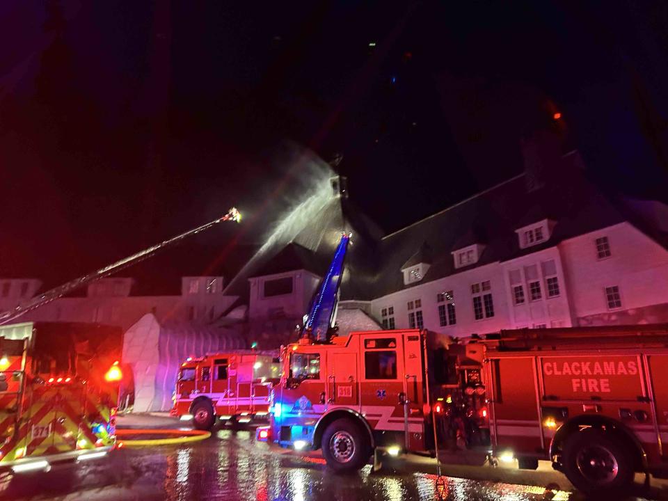 A fire broke out in the attic of the Historic Timberline Lodge on Thursday, April 18 (Clackamas Fire)