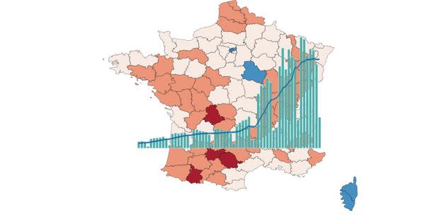 Un pic semble se dessiner dans les chiffres du Covid-19, mais il faudra plusieurs jours de baisse pour le confirmer (Photo: Le HuffPost/Grégory Rozières)