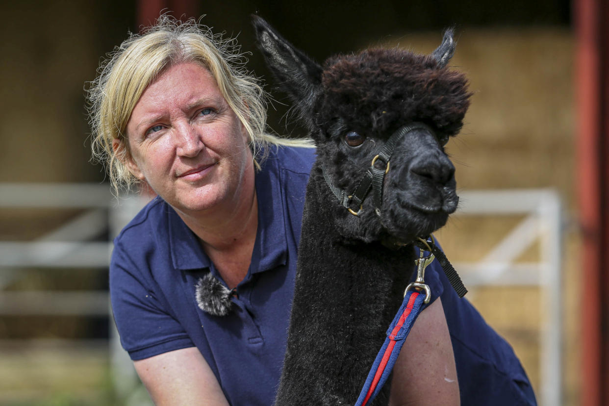 Helen Macdonald with Geronimo. (SWNS)
