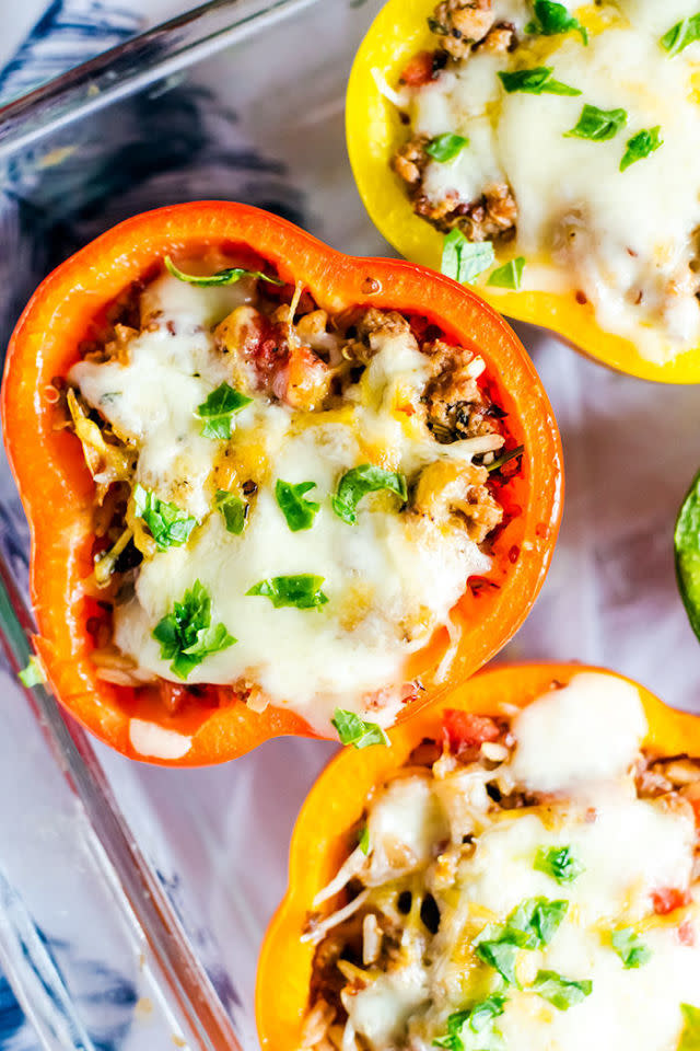 Cheesy Turkey Stuffed Peppers