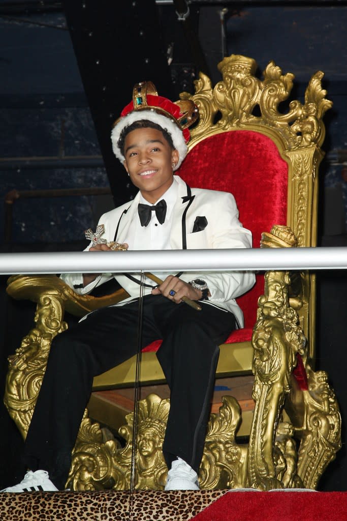 Justin Dior Combs sat on a throne and was crowned a “prince” by his dad at his swanky sweet 16 birthday bash that was filmed for MTV. Amanda Schwab/Starpix