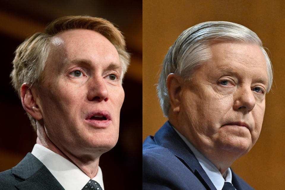 Sen. James Lankford, R-Okla., left, and Sen. Lindsey Graham, R-S.C. (CQ Roll Call; AFP-Getty Images)