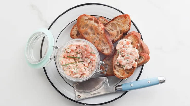 salmon rillettes with toast