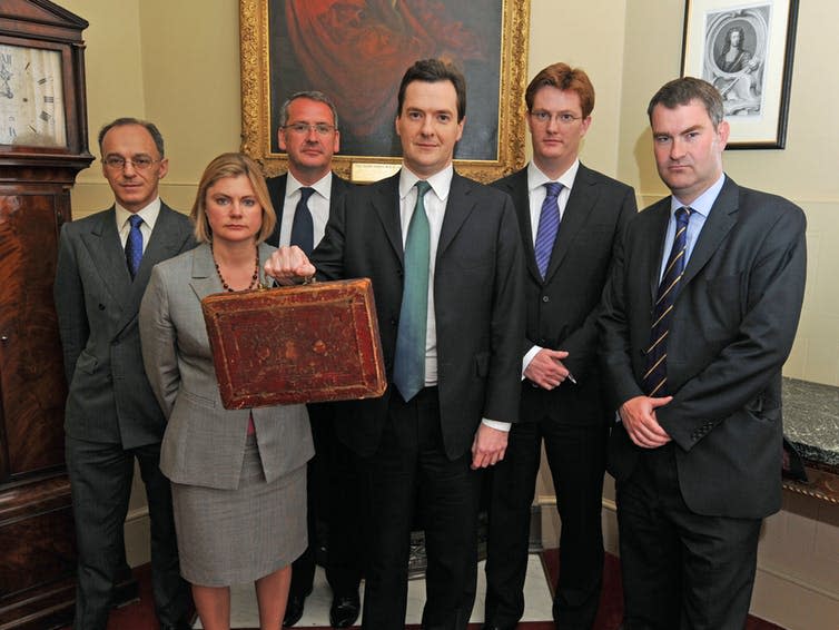 <span class="caption">The coalition government introduced austerity policies in 2010.</span> <span class="attribution"><a class="link " href="https://www.flickr.com/photos/number10gov/4723641807/in/photolist-8cpU98-mg4tva-eXJUF6-eXJUma-eXWMjd-9sWfq2-8crMzx-brV1Ls-h5LwdS-brV2fS-c9fey5-brV2pA-bs9zxW-eXKnHg-h5Lhys-brV2WA-8coPo6-h5MF16-7N2dAg-bEPUtX-9sCLh4-9sFVnL-9sFuRS-9sCYqp-9sFXwb-9sFvbj-h5LpYf-bzJ5cu-9sG1xs-h5LjwK-9sCZ9t-h5LeX5-9sCXSi-h5L6p3-FjYnX1-FjYnRE-FngTHr-EpAdJm-EvK4DU-waRKv7-HVsMcE-vTTF7h-wbv5nK-Ef4oFP-waRDsA-DPtubB-HVsMN9-HVrinx-EpUujc-vTTEgN" rel="nofollow noopener" target="_blank" data-ylk="slk:Number 10;elm:context_link;itc:0;sec:content-canvas">Number 10</a>, <a class="link " href="http://creativecommons.org/licenses/by-nc-nd/4.0/" rel="nofollow noopener" target="_blank" data-ylk="slk:CC BY-NC-ND;elm:context_link;itc:0;sec:content-canvas">CC BY-NC-ND</a></span>