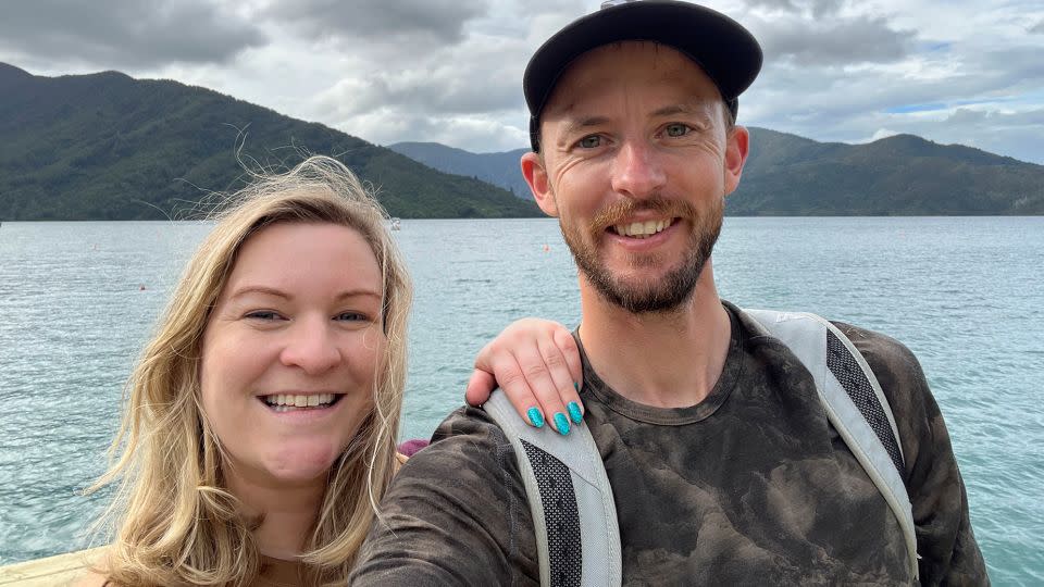 Samantha and Toby hit it off when they matched on Tinder -- despite being on opposite sides of the world. Here they are later on, walking the Marlborough Sounds in New Zealand. - Samantha Hannah