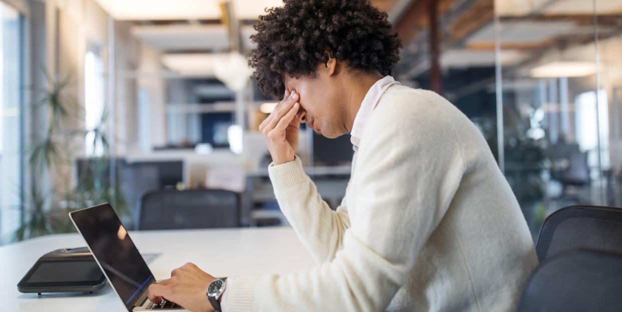 businessman working late in office