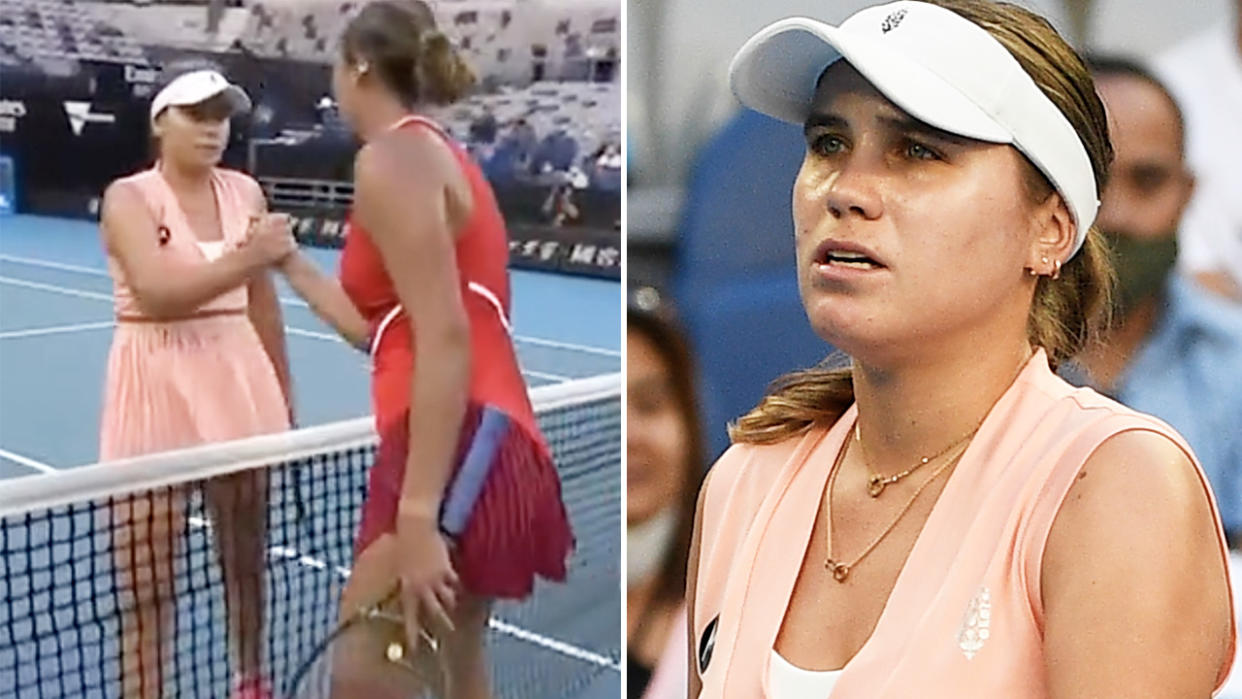 Sofia Kenin, pictured here after losing to Sofia Kenin at the Australian Open.