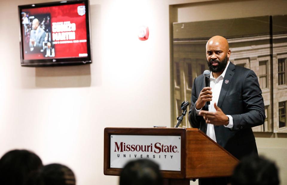 Cuonzo Martin was introduced as the head coach of the Missouri State mens Basketball team during a press conference on Monday, April 1, 2024.