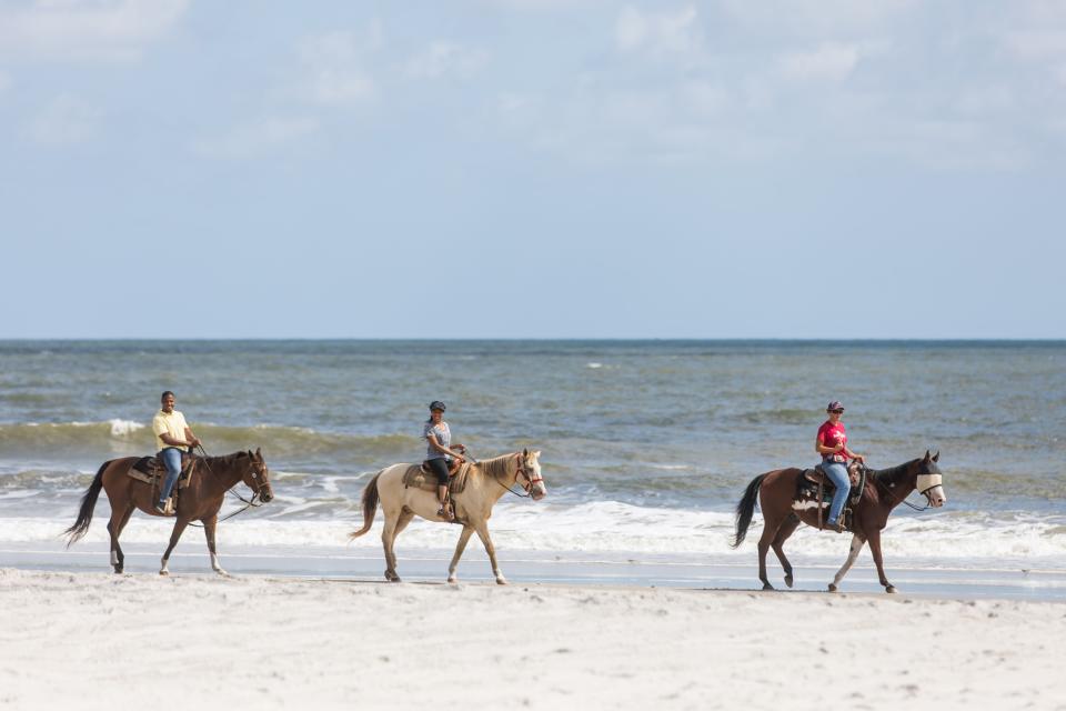 Amelia Island offers more than just sun bathing. Horse back riding on the beach anyone?