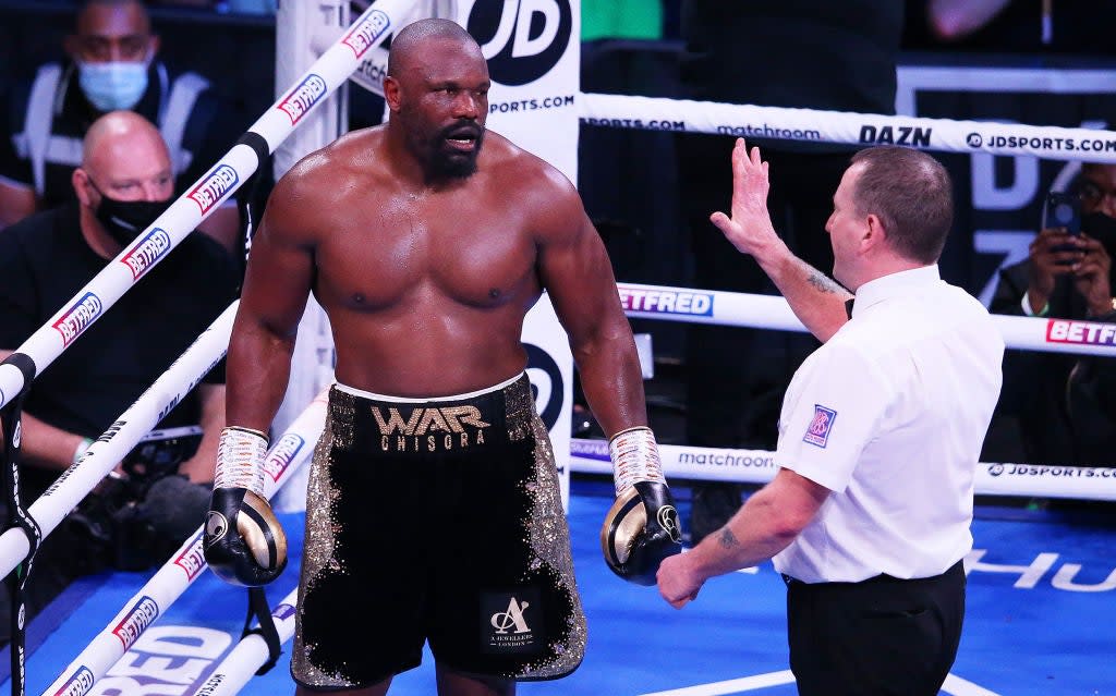 Derek Chisora takes a count during his bout against Joseph Parker  (Getty Images)