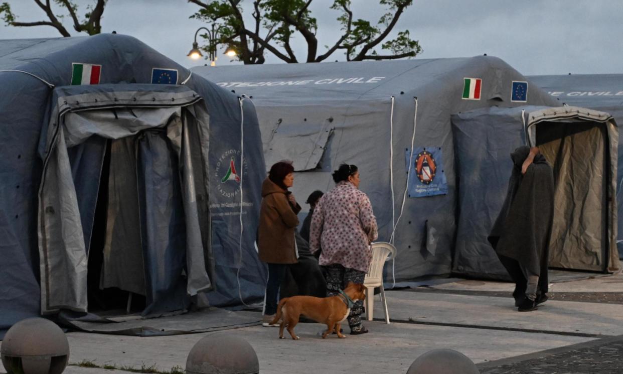 <span>People in Pozzuoli have been sleeping in tent camps, cars and on the street after a series of earthquakes.</span><span>Photograph: Ciro Fusco/EPA</span>