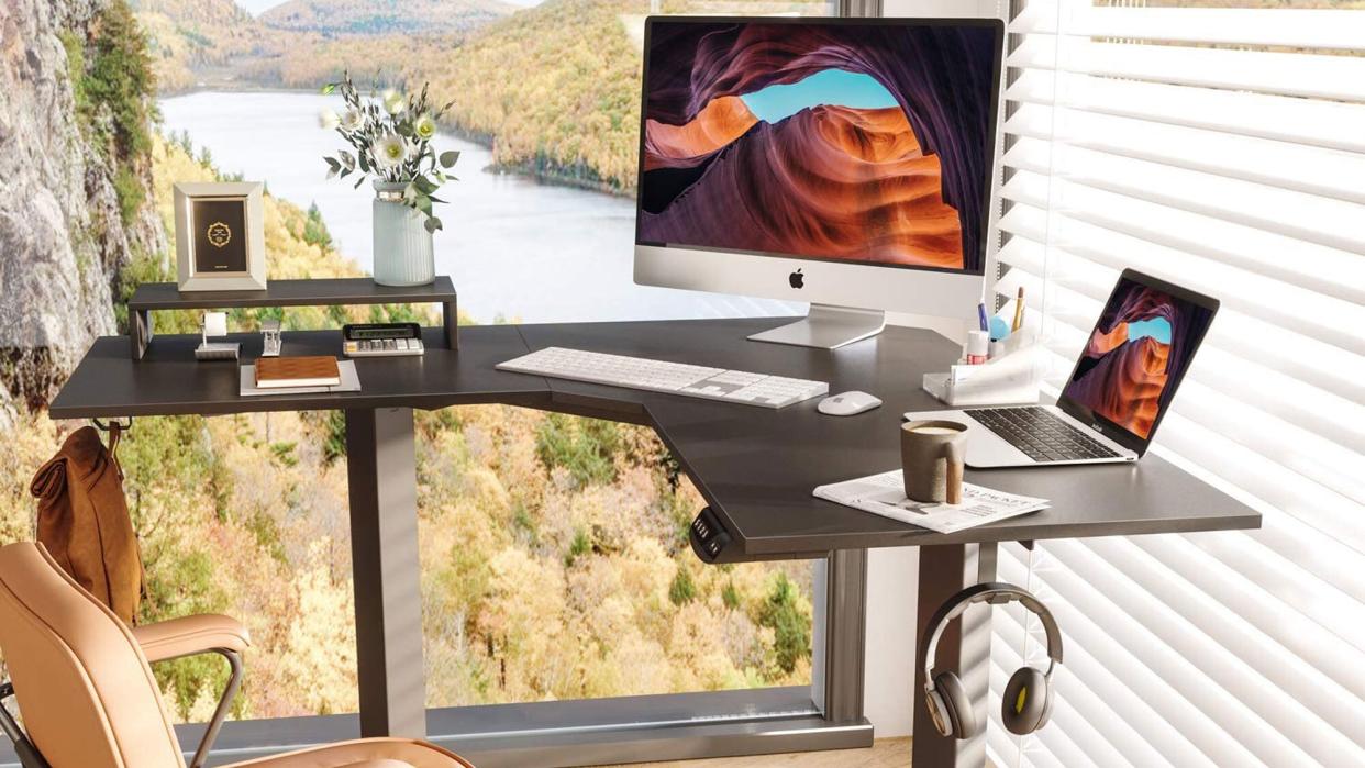 FEZIBO L-Shaped Electric Standing Desk