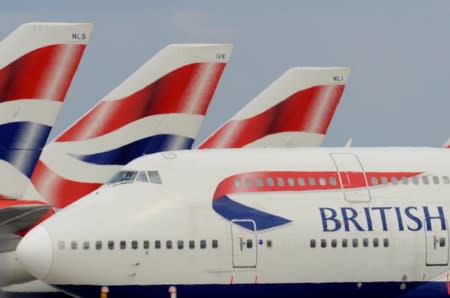 FILE PHOTO: File photograph shows British Airways aircraft at Heathrow Airport in west London