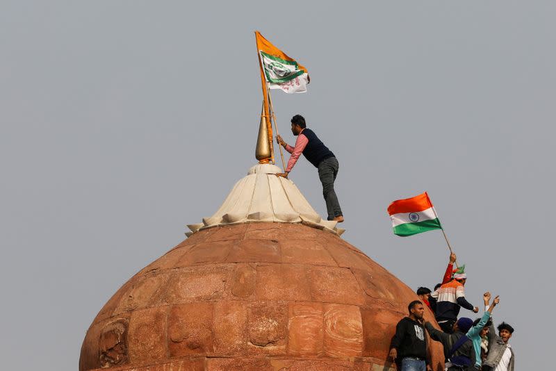 FILE PHOTO: Farmers protest in Delhi