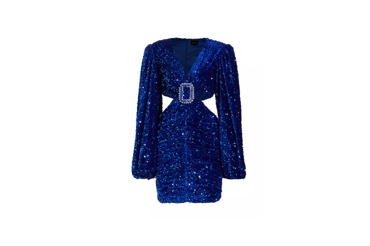 Line and dot sequin dress