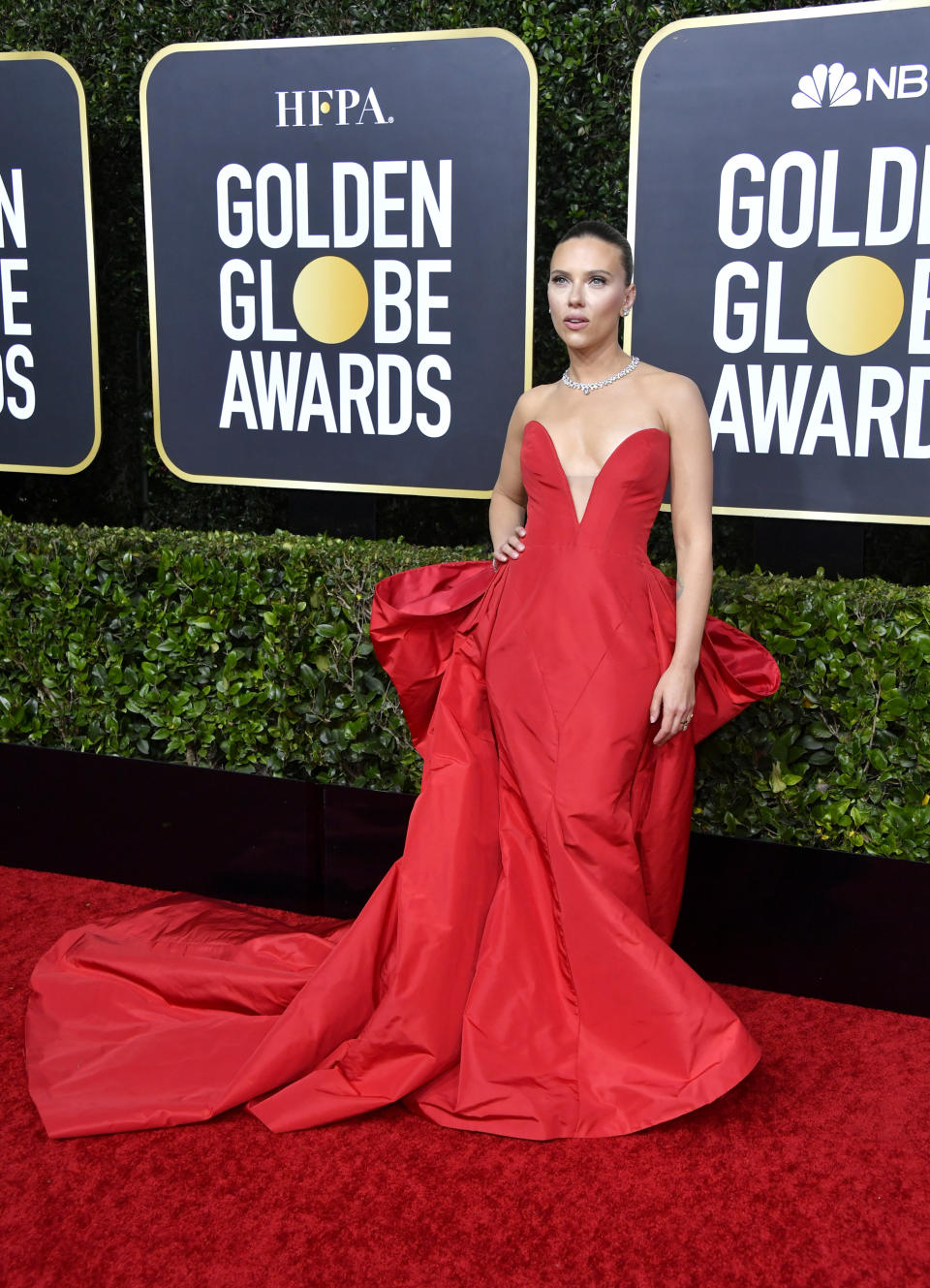 BEVERLY HILLS, CALIFORNIA - JANUARY 05: Scarlett Johansson attends the 77th Annual Golden Globe Awards at The Beverly Hilton Hotel on January 05, 2020 in Beverly Hills, California. (Photo by Frazer Harrison/Getty Images)