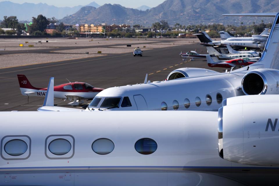 Private planes at Scottsdale Airport.