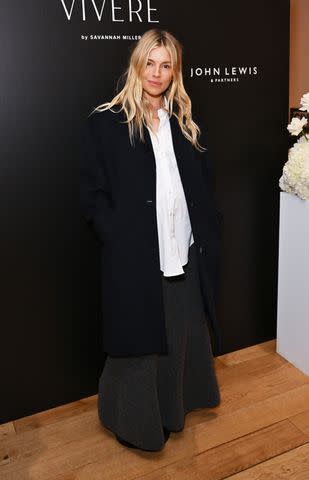 <p>Jed Cullen/Dave Benett/Getty</p> Sienna Miller attends the London launch of Vivere by Savannah Miller
