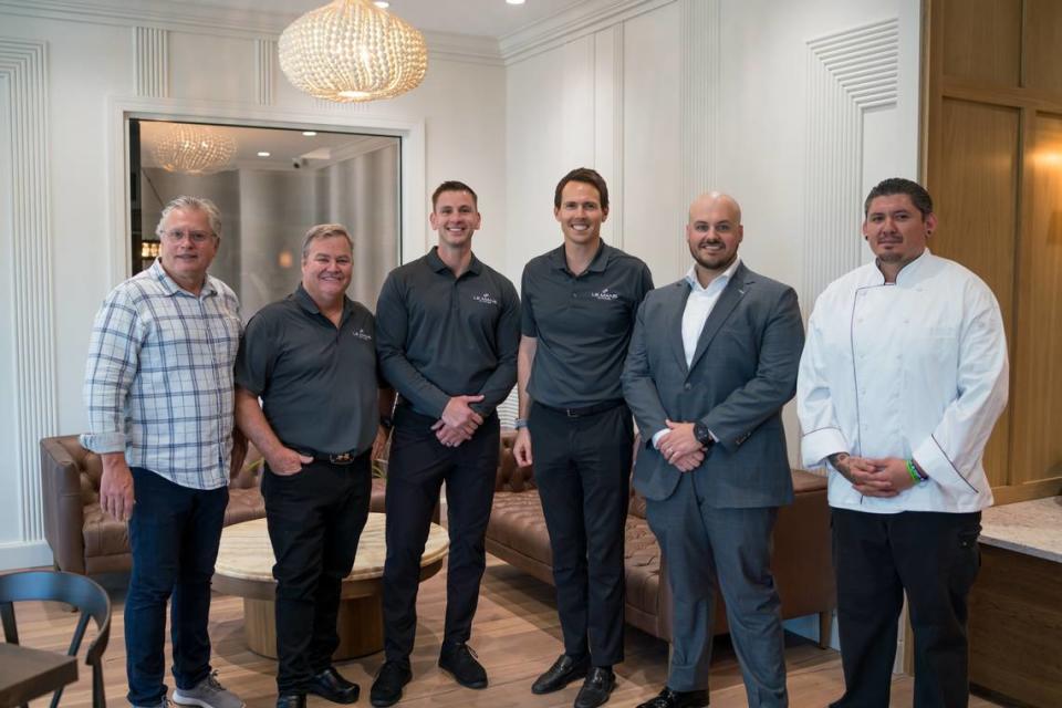 Helping launch Le Mans Kitchen within the Sarasota Ford dealership are, from left, Jose Martinez, Tommy Klauber, Mirza Velic, Matthew Buchanan, Blake Campbell and Joel Casillas.