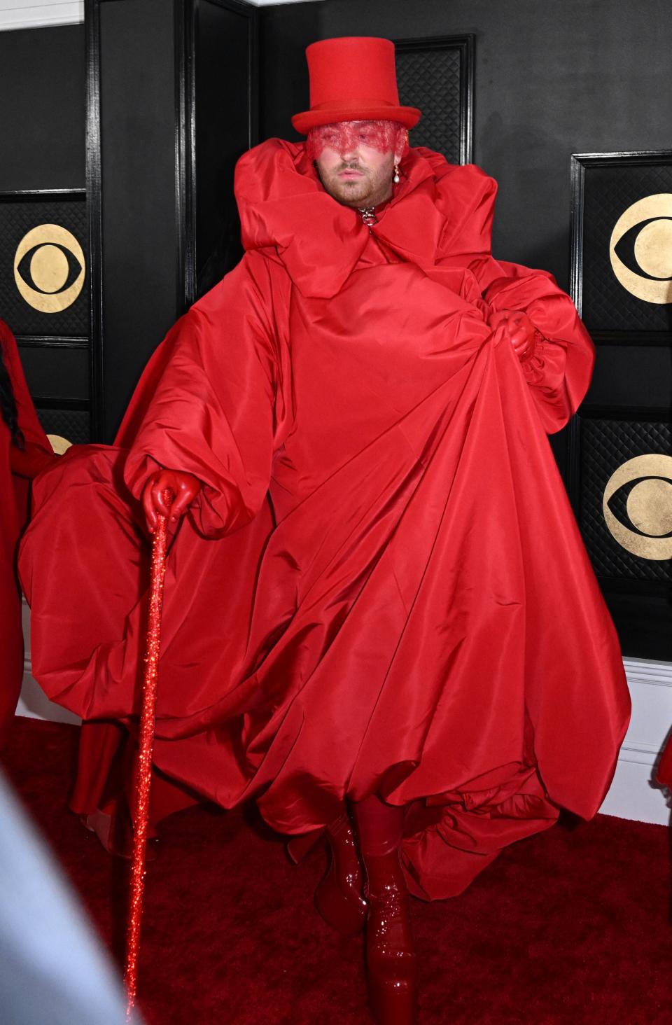 English singer-songwriter Sam Smith arrives for the 65th Annual Grammy Awards at the Crypto.com Arena in Los Angeles on February 5, 2023. (Photo by Robyn BECK / AFP) (Photo by ROBYN BECK/AFP via Getty Images)