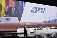 FIFA president Sepp Blatter gives a speech during the FIFA congress in Zurich