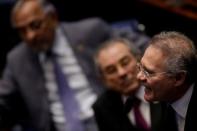 Brazil's Senate President Renan Calheiros speaks during the final session of debate and voting on suspended President Dilma Rousseff's impeachment trial in Brasilia, Brazil August 26, 2016. REUTERS/Ueslei Marcelino