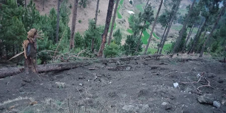 General view of a site after the Indian military aircrafts released payload in Balakot, Pakistan February 26, 2019. Inter Service Public Relation (ISPR)/Handout via REUTERS