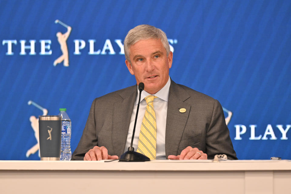PGA Tour commissioner Jay Monahan will face severe scrutiny of the PGA Tour-PIF merger he brokered. (Ben Jared/PGA TOUR via Getty Images)
