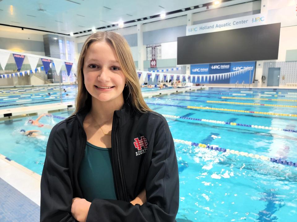 Holland Christian's Camryn Siegers is The Holland Sentinel Girls Swimmer of the Year.