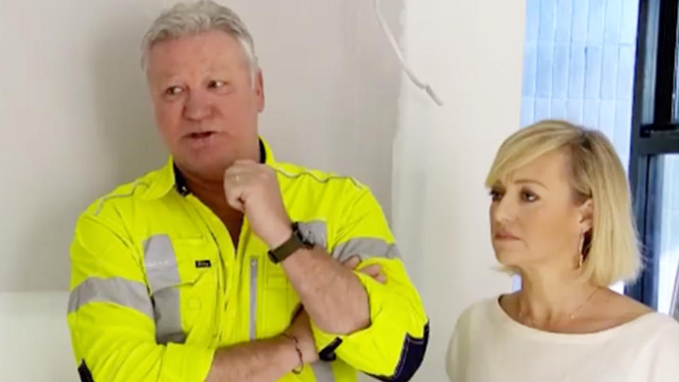 Scott Cam snaps at Tess and Luke: ‘Finish the bloody house’. Photo: Channel Nine.