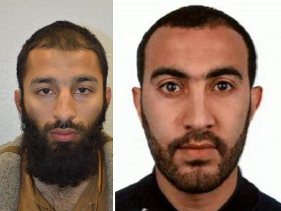 Khuram Shazad Butt, left, and Rachid Redouane, who were shot dead by police after the London Bridge terror attack (Metropolitan Police)