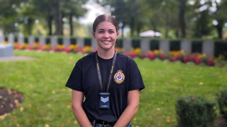 Chelsea Fairbanks, 17, is in her second year with 60 Confederation Squadron Air cadets, and hopes to become a fighter pilot.  