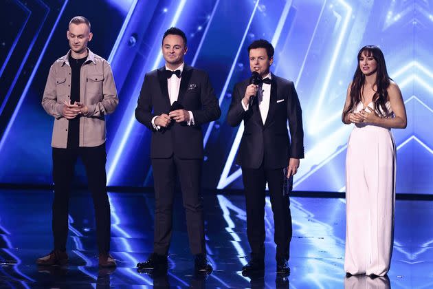 BGT finalists Jack Rhodes and Sydnie Christmas with hosts Ant and Dec