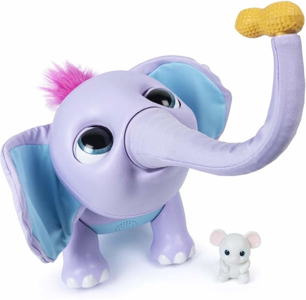 <p>Juno comes with a peanut and mouse.</p><p><a href="https://www.amazon.com/Wildluvs-Interactive-Elephant-Moving-Movements/dp/B07N3VZQN2?imprToken=jK0mcB4PvRhBscUmmMKaSw&slotNum=56&keywords=elephant+toy&qid=1570157640&sr=8-4&linkCode=ll1&tag=parade03-20&linkId=ca9074dc11490e3fd3d3b35f58ceccac&language=en_US&ref_=as_li_ss_tl" rel="nofollow noopener" target="_blank" data-ylk="slk:Wildluvs Juno My Baby Elephant, $57.73 on Amazon;elm:context_link;itc:0;sec:content-canvas" class="link "><strong>Wildluvs Juno My Baby Elephant, $57.73 on Amazon </strong></a></p><p>Amazon</p>
