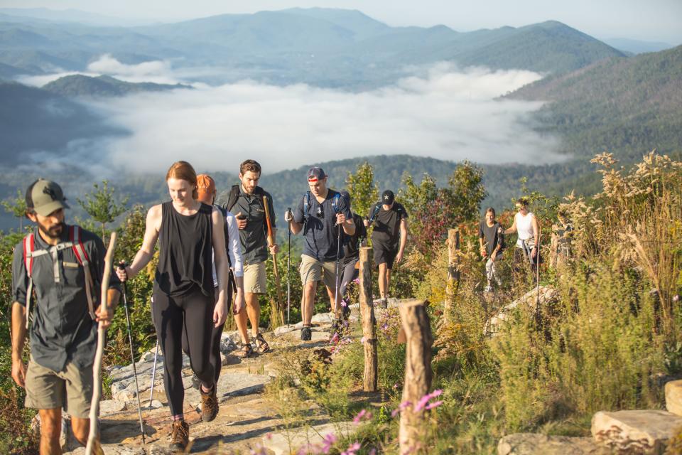 Trends show that many vacationers are traveling in groups that want to spend time together. Adventure programs, like the hiking excursion at Blackberry Mountain just outside the Great Smoky Mountains, offers families or groups quality time to create collective memories.