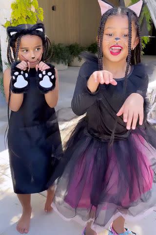 <p>Khloe Kardashian/Instagram</p> Dream Kardashian and Stormi Webster at aunt Khloé's Halloween party
