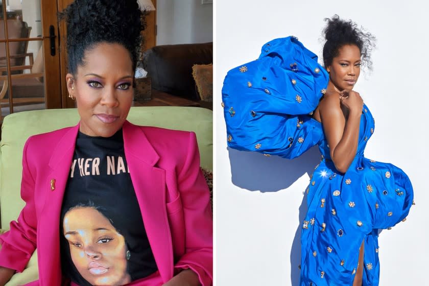 The two custom Schiaparelli looks designed by Daniel Roseberry that Regina King wore during the 72nd Emmy Awards telecast are being auctioned off with all proceeds benefitting the Obama Foundation's Girls Opportunity Alliance.