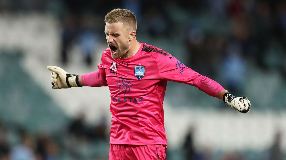 Redmayne starred between the sticks for Sydney FC. Pic: Getty