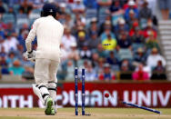 Cricket - Australia v England - Ashes test match - WACA Ground, Perth, Australia, December 17, 2017 - England's James Vince is bowled by Australia's Mitchell Starc during the fourth day of the third Ashes cricket test match. REUTERS/David Gray