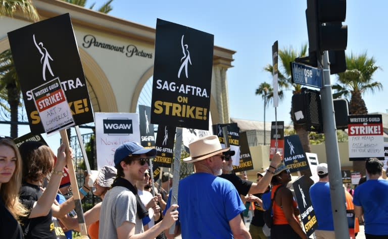 Los miembros del sindicato SAG-AFTRA protestaron durante meses en Hollywood para obtener mejores contratos el año pasado (Chris Delmas)