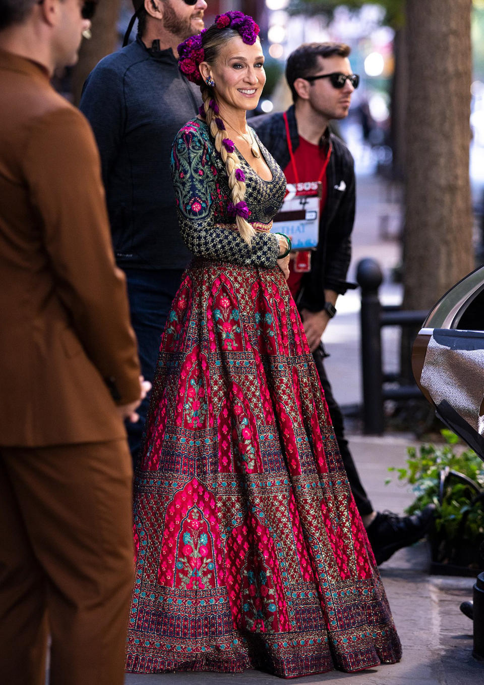 <p>Sarah Jessica Parker gets to work on set in New York City on Oct. 20. </p>