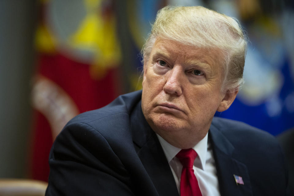 President Trump listens during a roundtable at the White House on Friday. (Photo: Al Drago/Bloomberg via Getty Images)