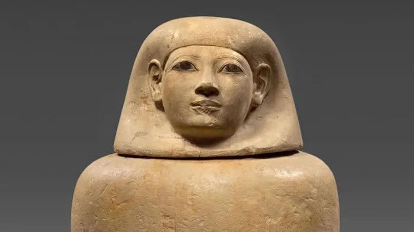A canopic jar from the embalming of the noblewoman Senetnay. Researchers recreated the balms by analysing residue from the jars.